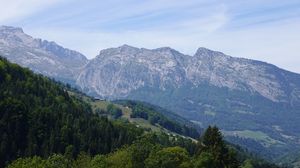 Preview wallpaper slope, trees, mountains, nature