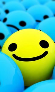 Preview wallpaper smile, blue, yellow, bright