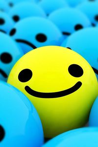 Preview wallpaper smile, blue, yellow, bright