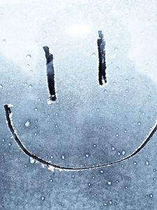 Preview wallpaper smile, drawing on glass, happiness