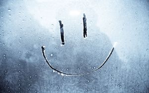 Preview wallpaper smile, drawing on glass, happiness