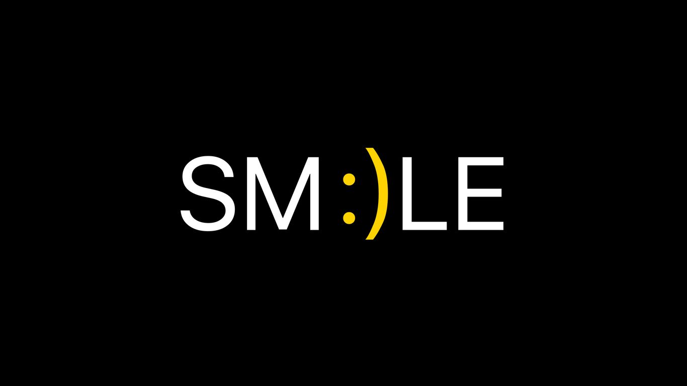 Download wallpaper 1366x768 smile, positive, word, cheerful tablet, laptop  hd background