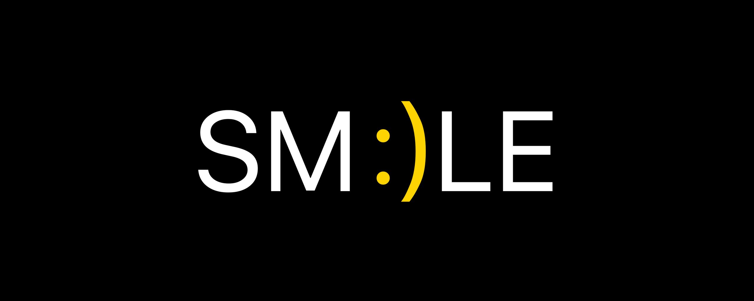 2560x1024 Wallpaper smile, positive, word, cheerful