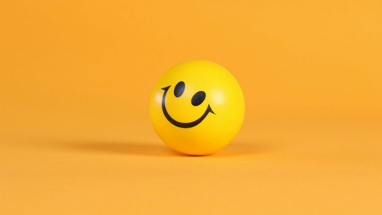 Wallpaper smile, smiley, ball, yellow