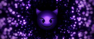 Preview wallpaper smile, smiley, devil, particles, purple