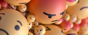 Preview wallpaper smiles, emoticons, balls, 3d, emotions