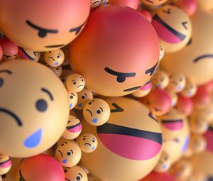 Preview wallpaper smiles, emoticons, balls, 3d, emotions