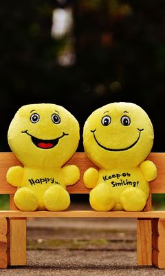 240x400 Wallpaper smiles, happy, cheerful, smile, bench, cute