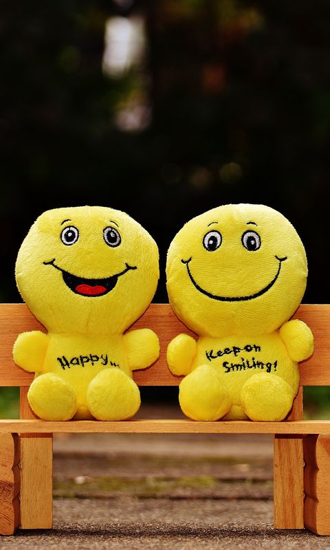 480x800 Wallpaper smiles, happy, cheerful, smile, bench, cute