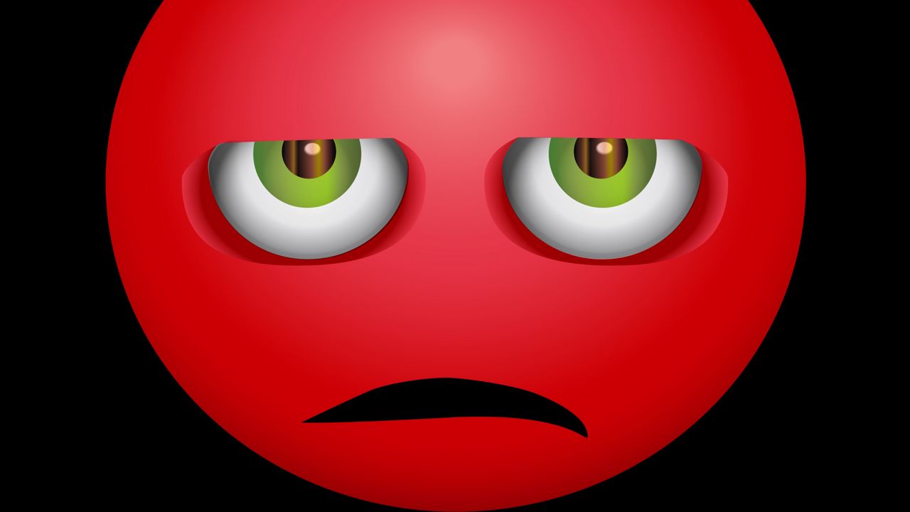 Wallpaper smiley, anger, angry, discontent, red