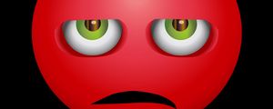 Preview wallpaper smiley, anger, angry, discontent, red