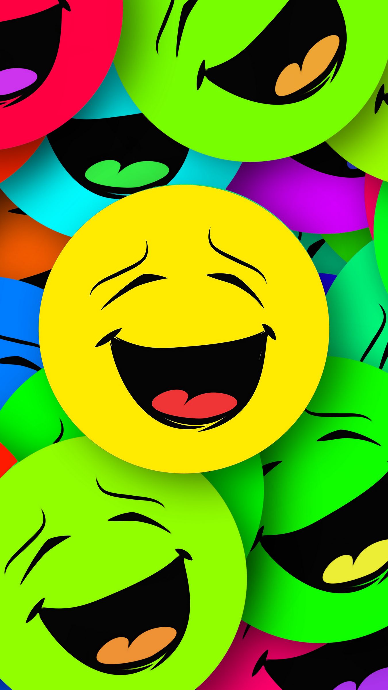1350x2400 Wallpaper smilies, smiles, colorful, emotion
