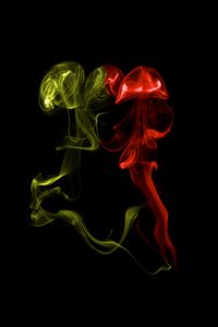 Preview wallpaper smoke, abstraction, dark, yellow, red