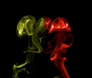 Preview wallpaper smoke, abstraction, dark, yellow, red