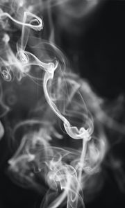 Preview wallpaper smoke, bends, black and white, bw