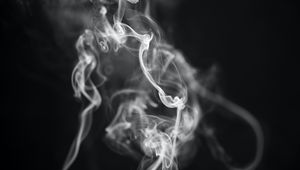 Preview wallpaper smoke, bends, black and white, bw