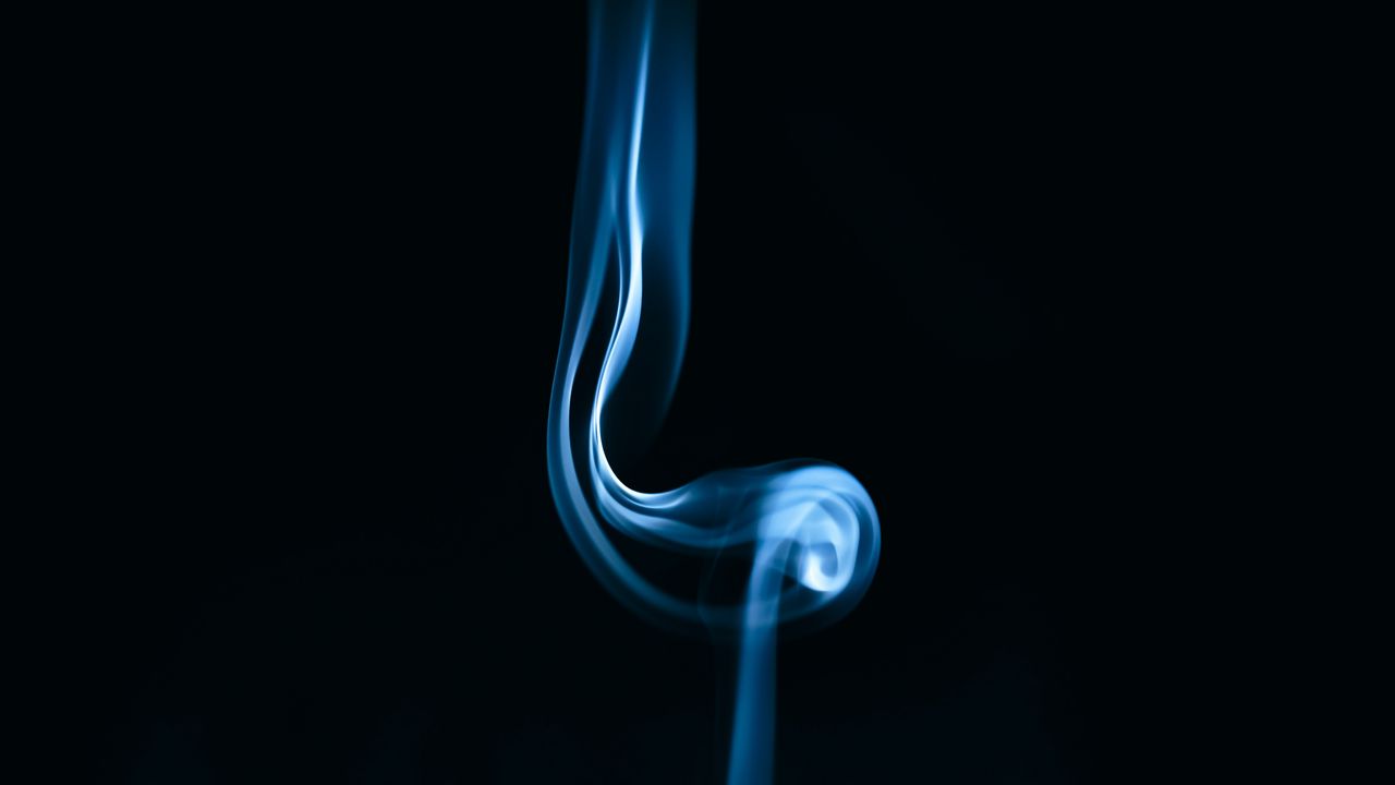 Wallpaper smoke, bends, dark, blue