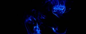 Preview wallpaper smoke, blue, shroud, clot, dark, colored smoke