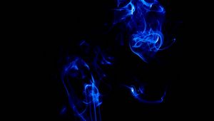 Preview wallpaper smoke, blue, shroud, clot, dark, colored smoke