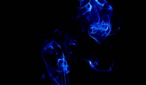 Preview wallpaper smoke, blue, shroud, clot, dark, colored smoke