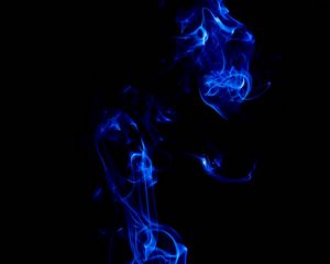 Preview wallpaper smoke, blue, shroud, clot, dark, colored smoke