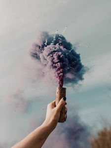 Preview wallpaper smoke bomb, smoke, hand, cloud