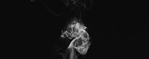 Preview wallpaper smoke, bw, clots, dark, darkness