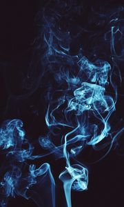 Preview wallpaper smoke, clots, shroud, blue, dark, darkness
