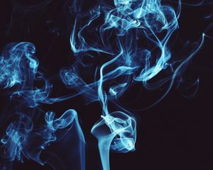 Preview wallpaper smoke, clots, shroud, blue, dark, darkness