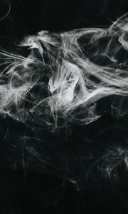 Preview wallpaper smoke, cloud, black and white, bw