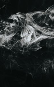 Preview wallpaper smoke, cloud, black and white, bw