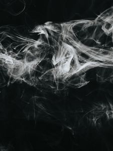 Preview wallpaper smoke, cloud, black and white, bw