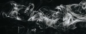 Preview wallpaper smoke, cloud, black and white, bw