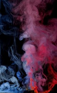 Preview wallpaper smoke, clouds, blue, red, dark