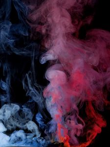 Preview wallpaper smoke, clouds, blue, red, dark