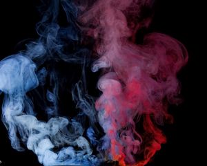 Preview wallpaper smoke, clouds, blue, red, dark