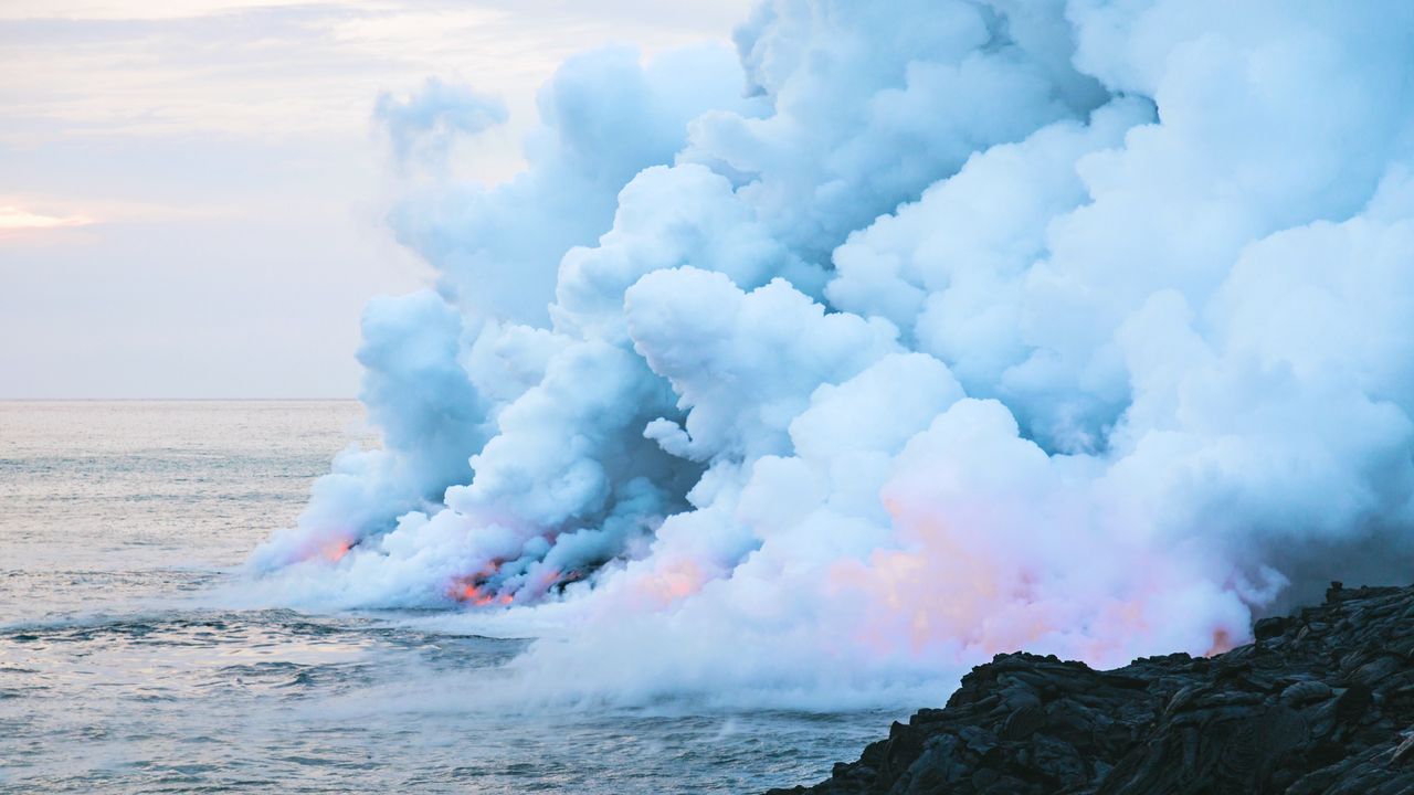 Wallpaper smoke, clouds, sea, nature