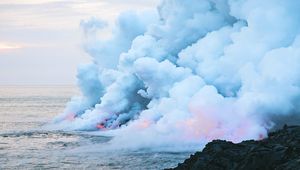 Preview wallpaper smoke, clouds, sea, nature