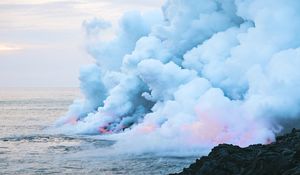 Preview wallpaper smoke, clouds, sea, nature