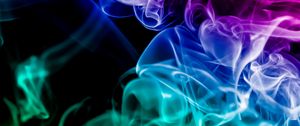 Preview wallpaper smoke, colored smoke, colorful, rainbow, dark