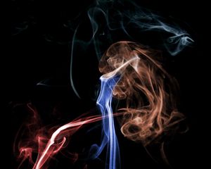 Preview wallpaper smoke, colored smoke, colorful, black