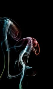 Preview wallpaper smoke, colorful, black background