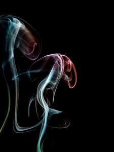 Preview wallpaper smoke, colorful, black background