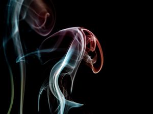 Preview wallpaper smoke, colorful, black background