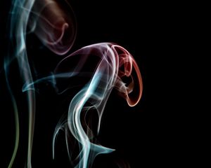 Preview wallpaper smoke, colorful, black background