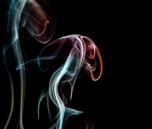 Preview wallpaper smoke, colorful, black background