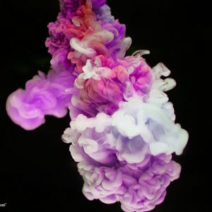 Preview wallpaper smoke, colorful smoke, clots, purple, white