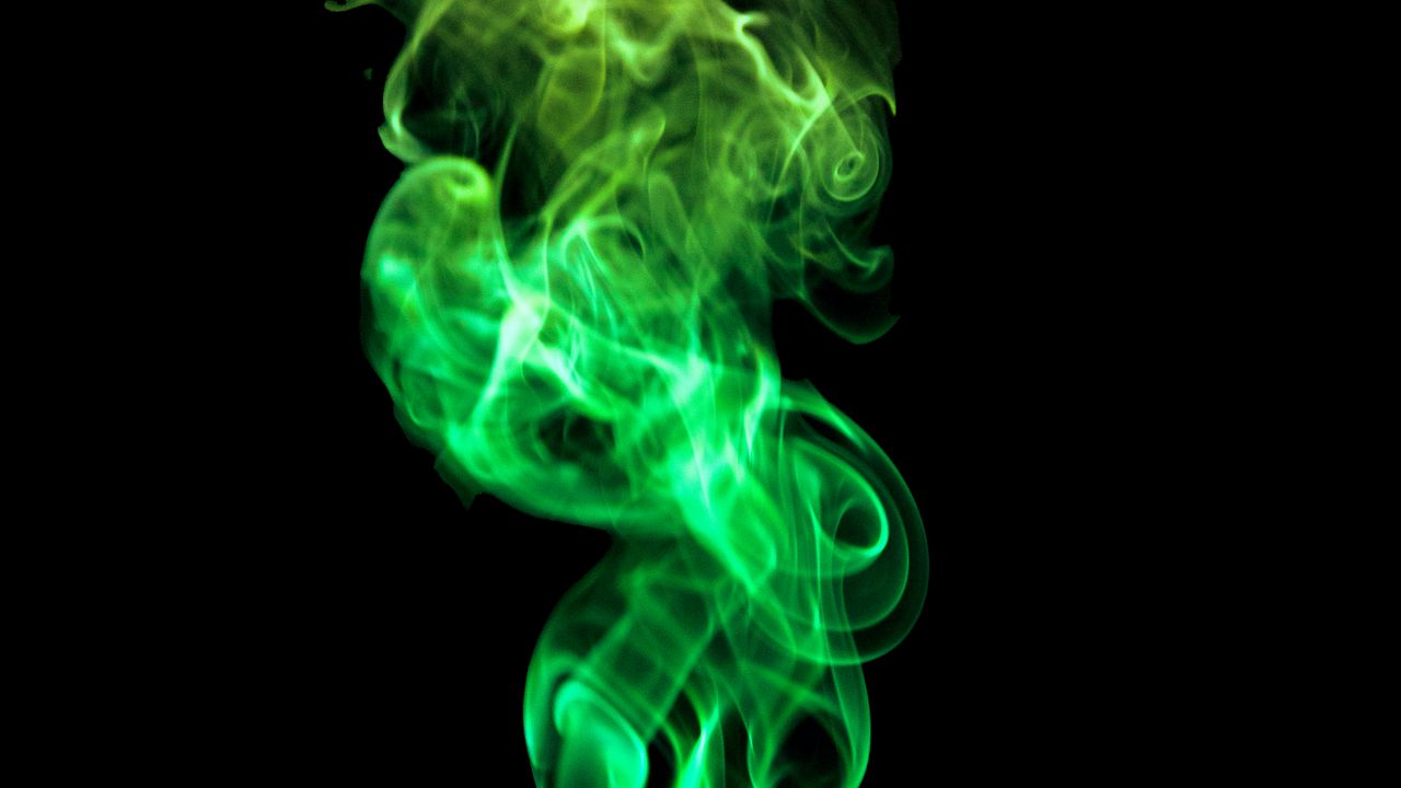 Wallpaper smoke, darkness, abstraction, transparent, green