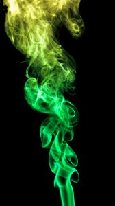 Preview wallpaper smoke, darkness, abstraction, transparent, green