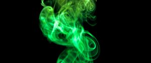 Preview wallpaper smoke, darkness, abstraction, transparent, green